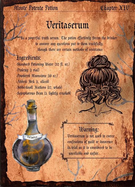 veritaserum in 2023 | Potions recipes, Harry potter potions, Harry potter potion ingredients