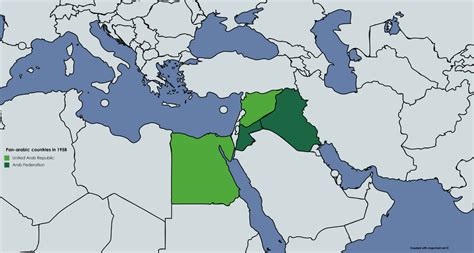 Pan-arabic countries in 1958 [6460 x 3455] : MapPorn