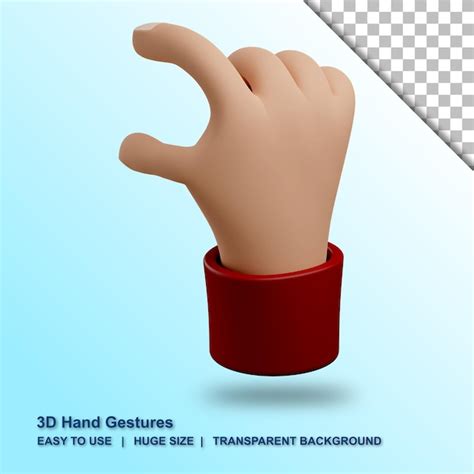 Premium PSD | 3d measure hand gesture with isolated background