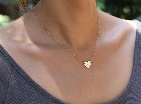 Personalized Heart Necklace Gold Filled Heart Necklace - Etsy
