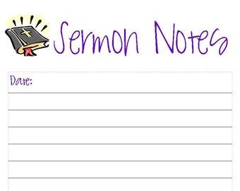 Sermon Notes for Teen Girls / Sermon Notebook