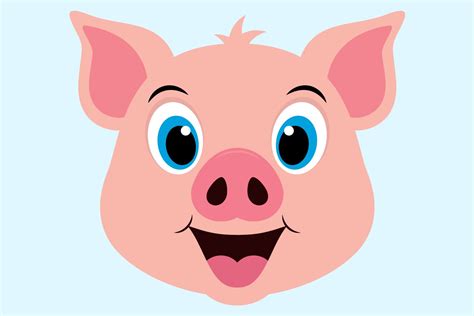 Pig Cut File Pig Head Svg Dxf Pig Face Clipart Farm Svg Pig With | My ...