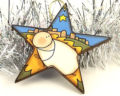 Nativity Ornament Bethlehem Star Christ Child Baby Jesus in - Etsy