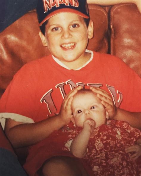 Jonah Hill with his new baby sister Beanie Feldstein, circa mid-1990s. Jonah Hill, Baby Sister ...