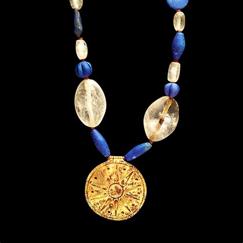 Babylonian Gold, Crystal, and Lapis Necklace // Amlash, Iran Ca. 1,000 ...