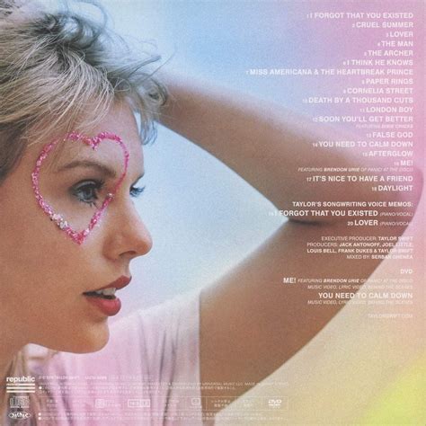 Lover - Album (Standard Edition) (Back Cover) | Released: August 23, 2019 | Taylor swift ...