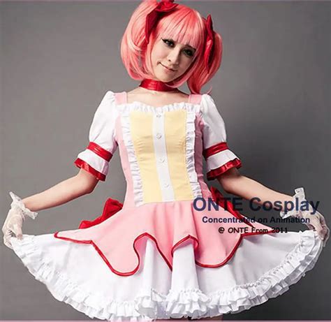 Puella Magi Madoka Magica Cosplay Costumes Kaname Madoka Fashion Dresses with Hairwear Gloves ...