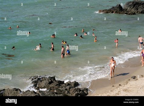 Swimming at the beach, Granville (Manche, Normandy, France Stock Photo - Alamy