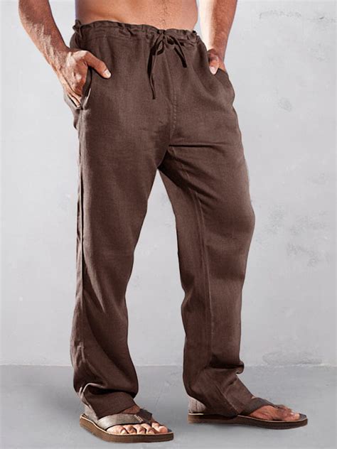High Waist Cotton Linen Pants - Loose Fit, Moisture Wicking | Office ...