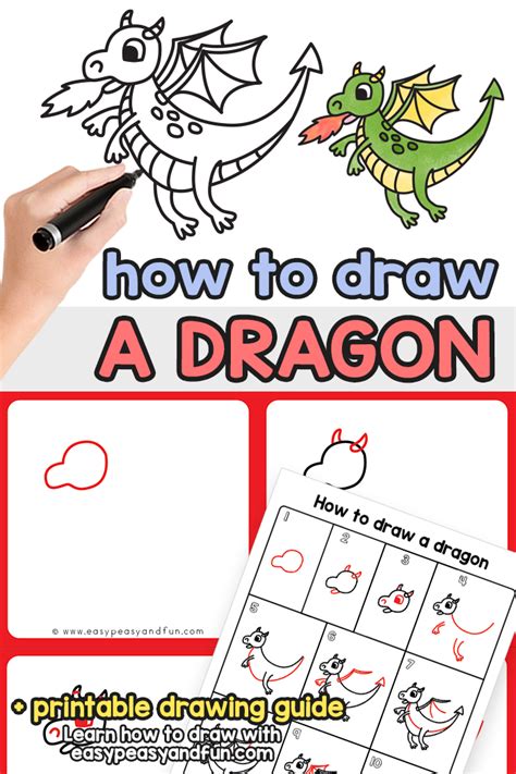 How to Draw a Dragon – Step by Step Drawing Tutorial - Easy Peasy and Fun