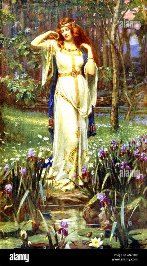 Norse goddess Freyja and the necklace Brisingamen Stock Photo - Alamy