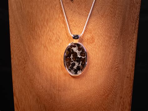 Rectangular Pallasite Meteorite Necklace | Aerolite Meteorites, Inc