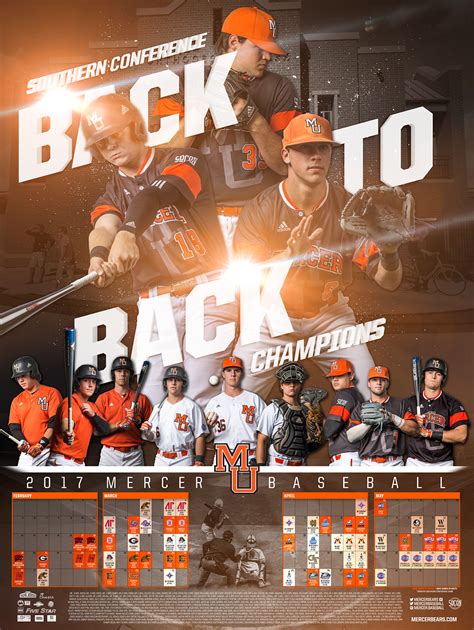 2017 Mercer Bears Baseball Schedule Poster on Behance