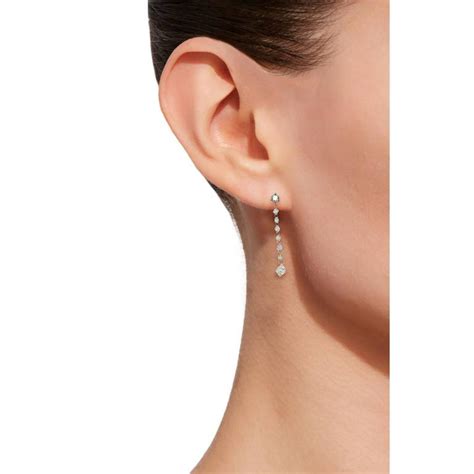 Jona Floating Diamond Platinum Drop Earrings For Sale at 1stdibs