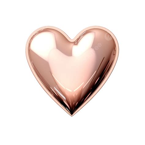 Rose Gold Shiny Heart, Pink, Rose Gold, Metallic PNG Transparent Image ...