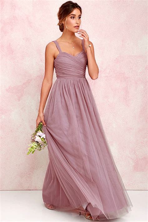 Pretty Mauve Gown - Tulle Gown - Bridal Gown - Maxi Dress - $82.00