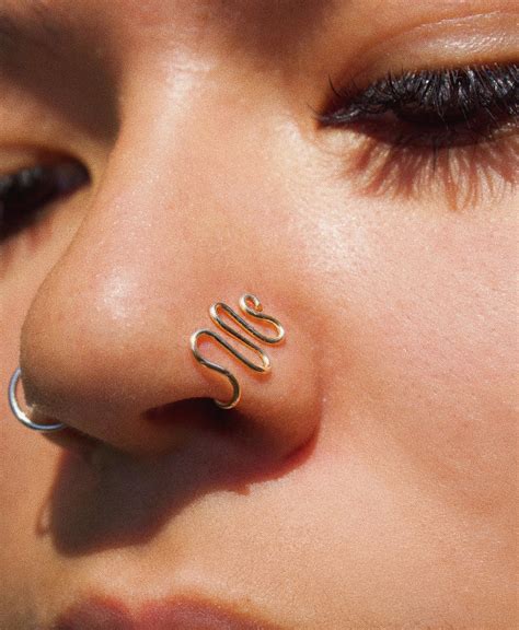 Fake nose ring gold nose ring nose jewelry clip on nose | Etsy