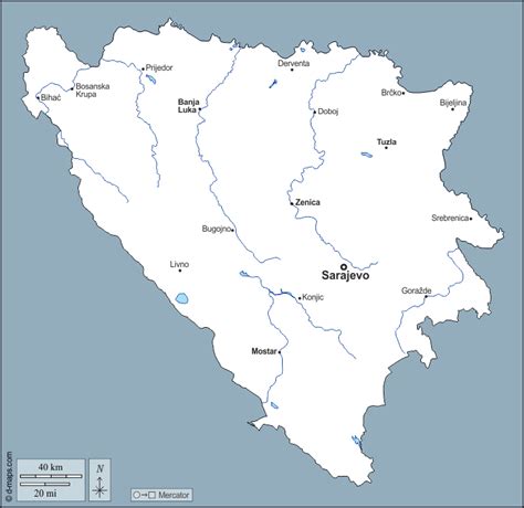 Bosnien-Herzegowina Kostenlose Karten, kostenlose stumme Karte, kostenlose unausgefüllt ...