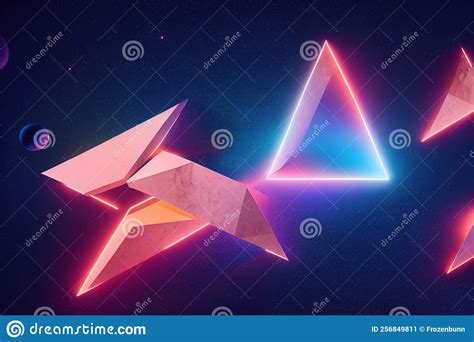 3d Render Illustration of Trendy Cosmic Crystal Geometric Shape , Pyramid in Purple Color ...