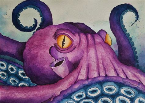 Watercolor painting inspired by the Kraken cosmetics for the contest! : r/Seaofthieves