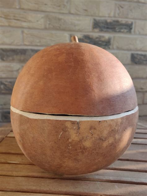 Authentic African CALABASH BOWL and LID Gourd Hand Carved 2 | Etsy