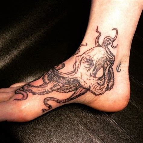 Octopus foot tattoo | Foot tattoos, Foot tattoo, Tattoos