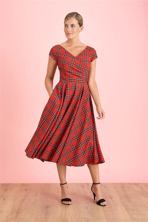 Dresses: Hourglass Tartan Swing Dress