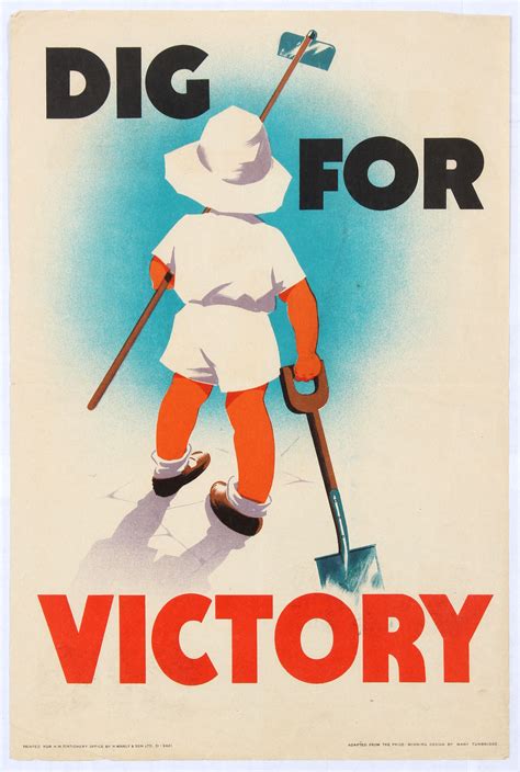 Sold Price: Original Vintage War Propaganda Poster Dig for Victory WWII UK Home Front - June 6 ...