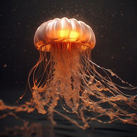 Premium Photo | Jellyfish metallic water world