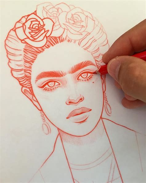Guess who I’m drawing? *Hint - Great artist. Great eyebrow. 🇲🇽🎨 #riklee #illustration #sketch # ...