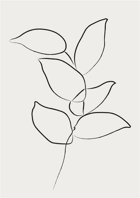 Black & White Print | Poster Botanical Art - Minimalist Line Art - Apartment Wall Art ...