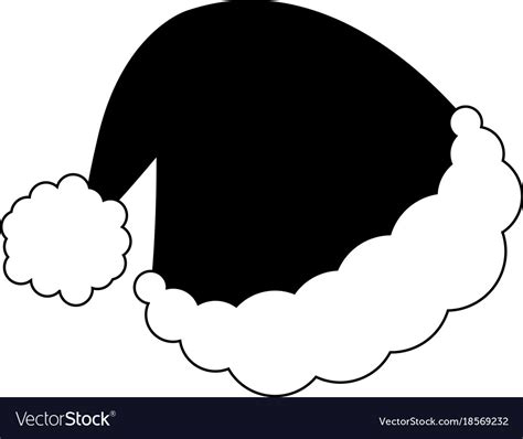 Christmas hat silhouette Royalty Free Vector Image