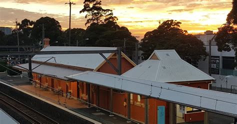 Sydney - City and Suburbs: Arncliffe, railway station, sunrise