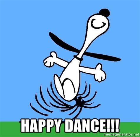 40 Happy Dance Memes to Put a Smile on Your Face - SayingImages.com | Snoopy happy dance, Happy ...