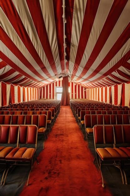 Premium AI Image | Circus tent interior with rows of empty seats ...