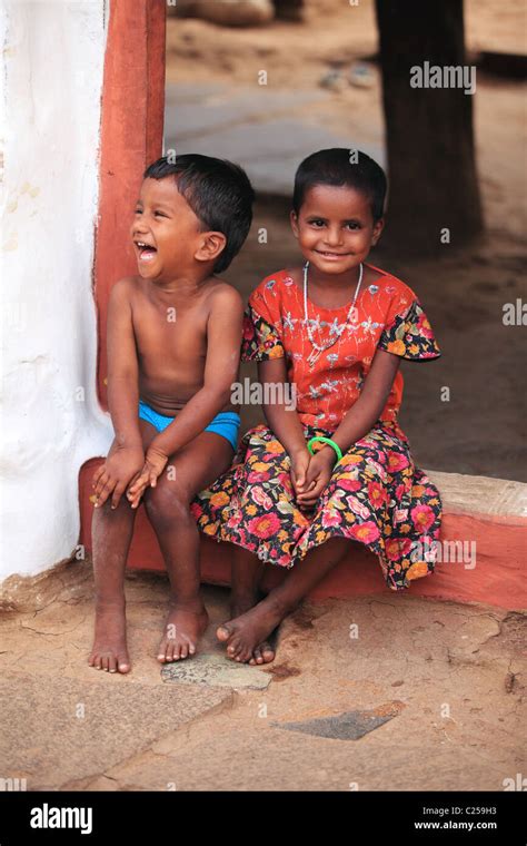 Village kids Andhra Pradesh South India Stock Photo, Royalty Free Image ...