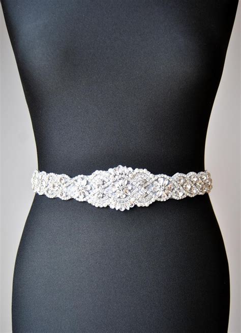 SALE 34 Wedding Dress Sash Belt Luxury Crystal Bridal - Etsy