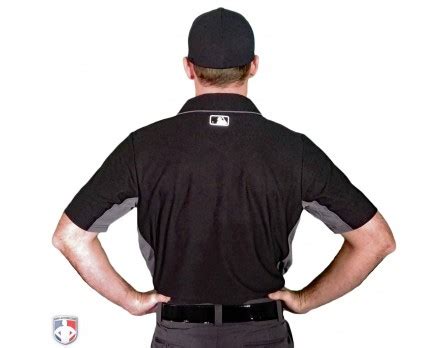 Majestic MLB Umpire Shirt - Black with Charcoal Grey | Ump-Attire.com