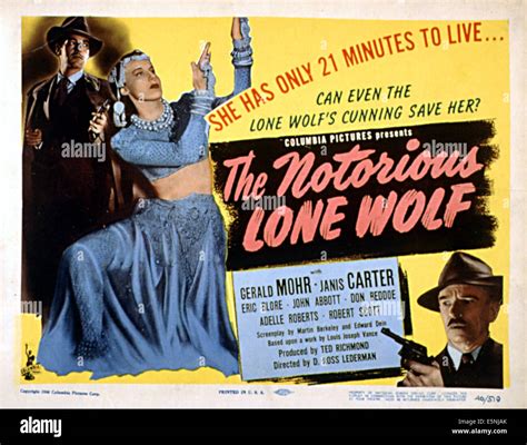 THE NOTORIOUS LONE WOLF, Gerald Mohr, Janis Carter, 1946 Stock Photo ...