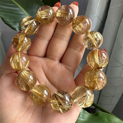 Premium Golden Rutilated Quartz Bracelet Hight End Fine Crystal Bracelet Gemstone Bracelet - Etsy