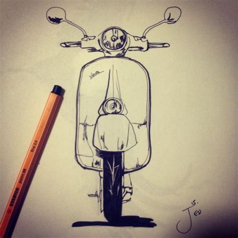 Vespa Sketch by Jessica Milburn at Coroflot.com | Mandala design art ...