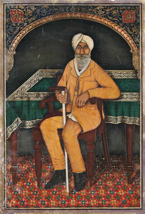 A LARGE PORTRAIT OF A SIKH NOBLEMAN, POSSIBLY MAHARAJA RANJIT SINGH | NORTH INDIA, CIRCA 1900 ...