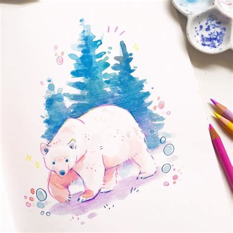 Polar bear watercolor | Art appreciation, Art, Illustration art