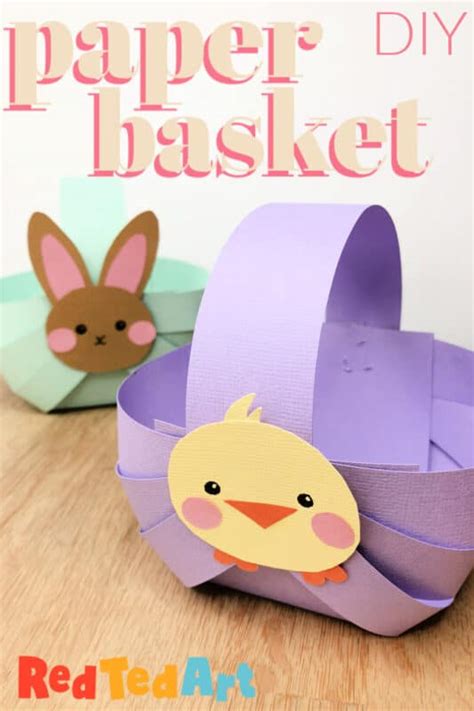 How to make a simple paper basket for Easter - Red Ted Art