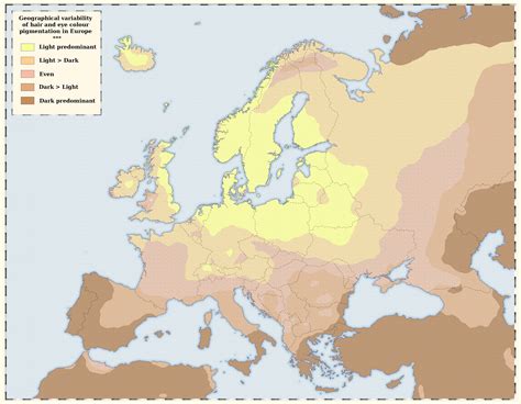 Hair and Eye Colour Pigmentation Map of Europe | Europe map, Map, Europe