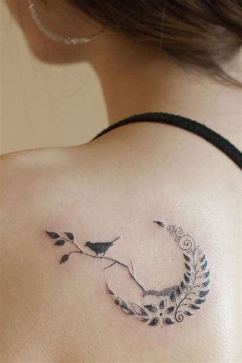 moon tattoo on shoulder | Tattoos for women flowers, Tattoos for women ...