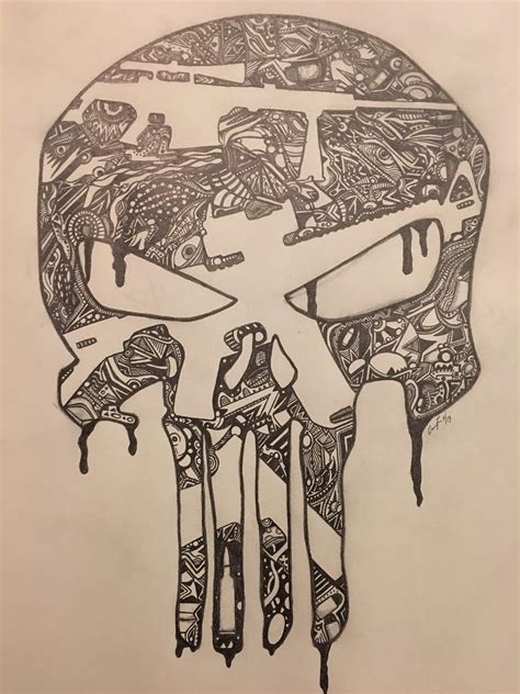 A Punisher skull someone asked me to draw up. Thought you guys might ...