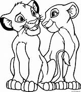 Young Simba And Nala Coloring page Printable sketch template