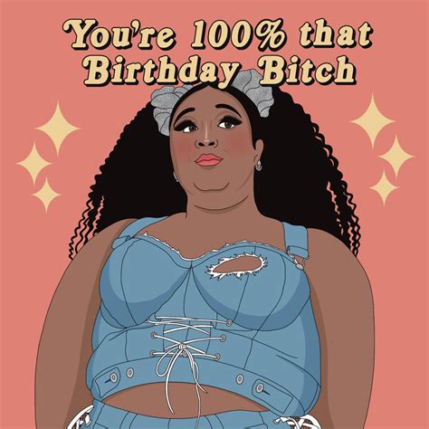 Lizzo Birthday Bitch Confetti-exploding Greetings Card – Boomf