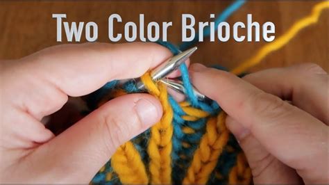 How To Knit 2-color Brioche (NO MOVING YARN FORWARD) | Brioche stitch, Knitting stitches ...